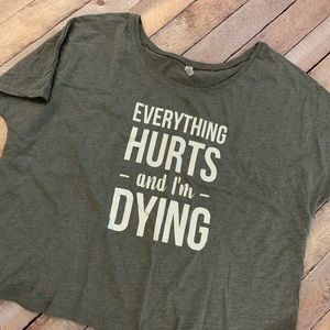 Boxy, slouchy exercise shirt